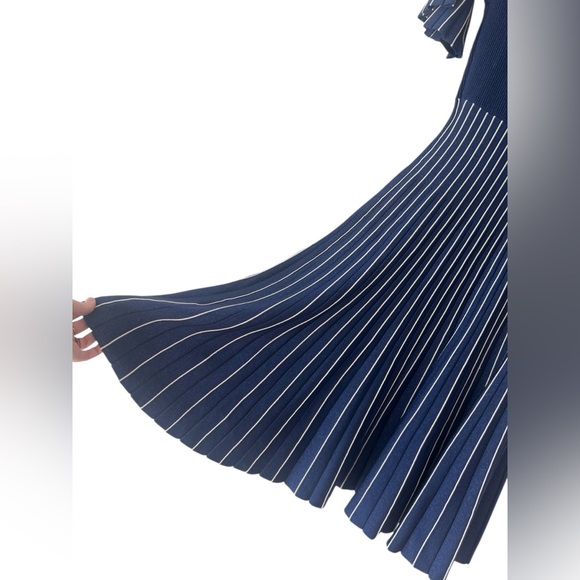 Jonathan Simkhai Pleated Metallic Stretch-knit Dress Royal Blue Size S - Picture 12 of 16